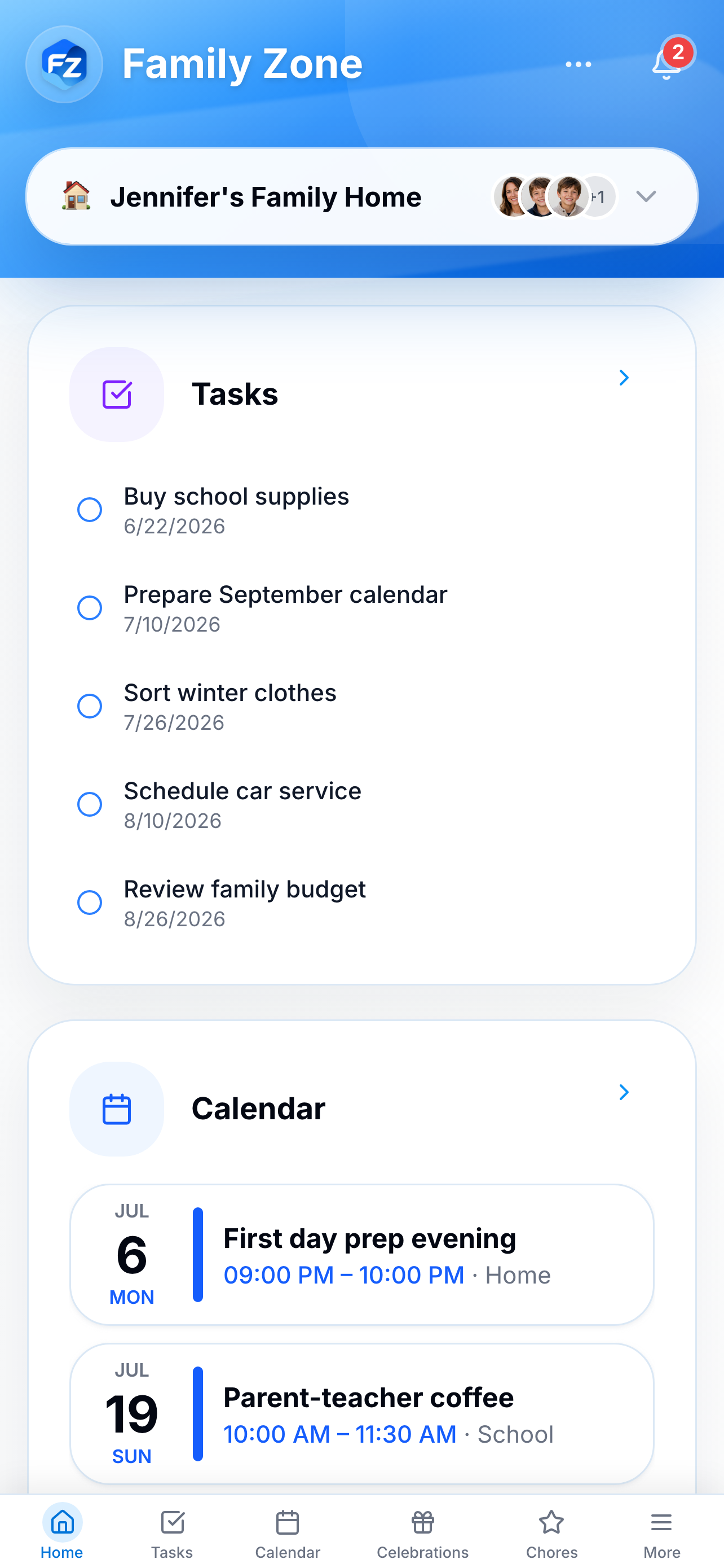 Family Zone dashboard on iPhone