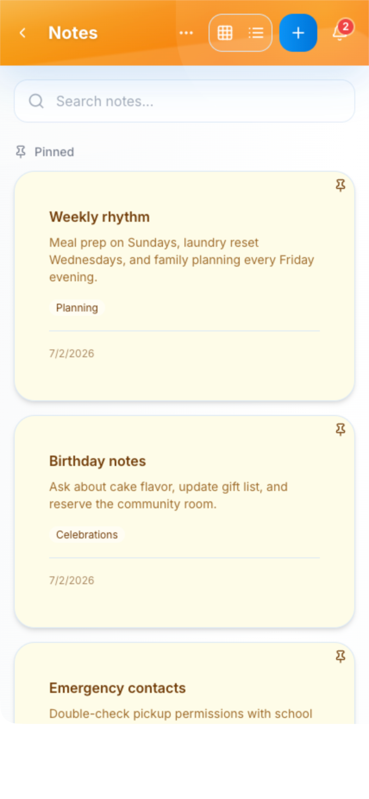 Notes screenshot