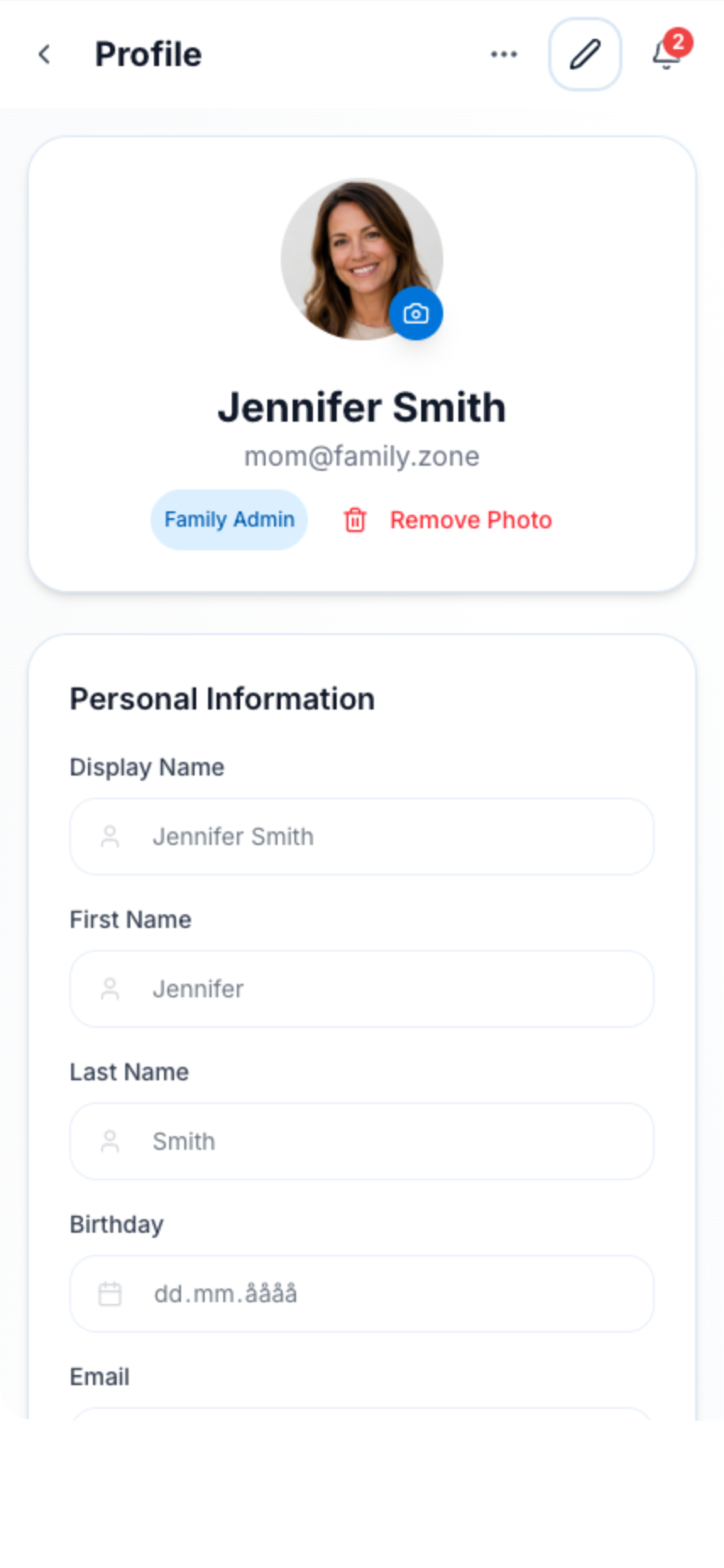 Personalization screenshot